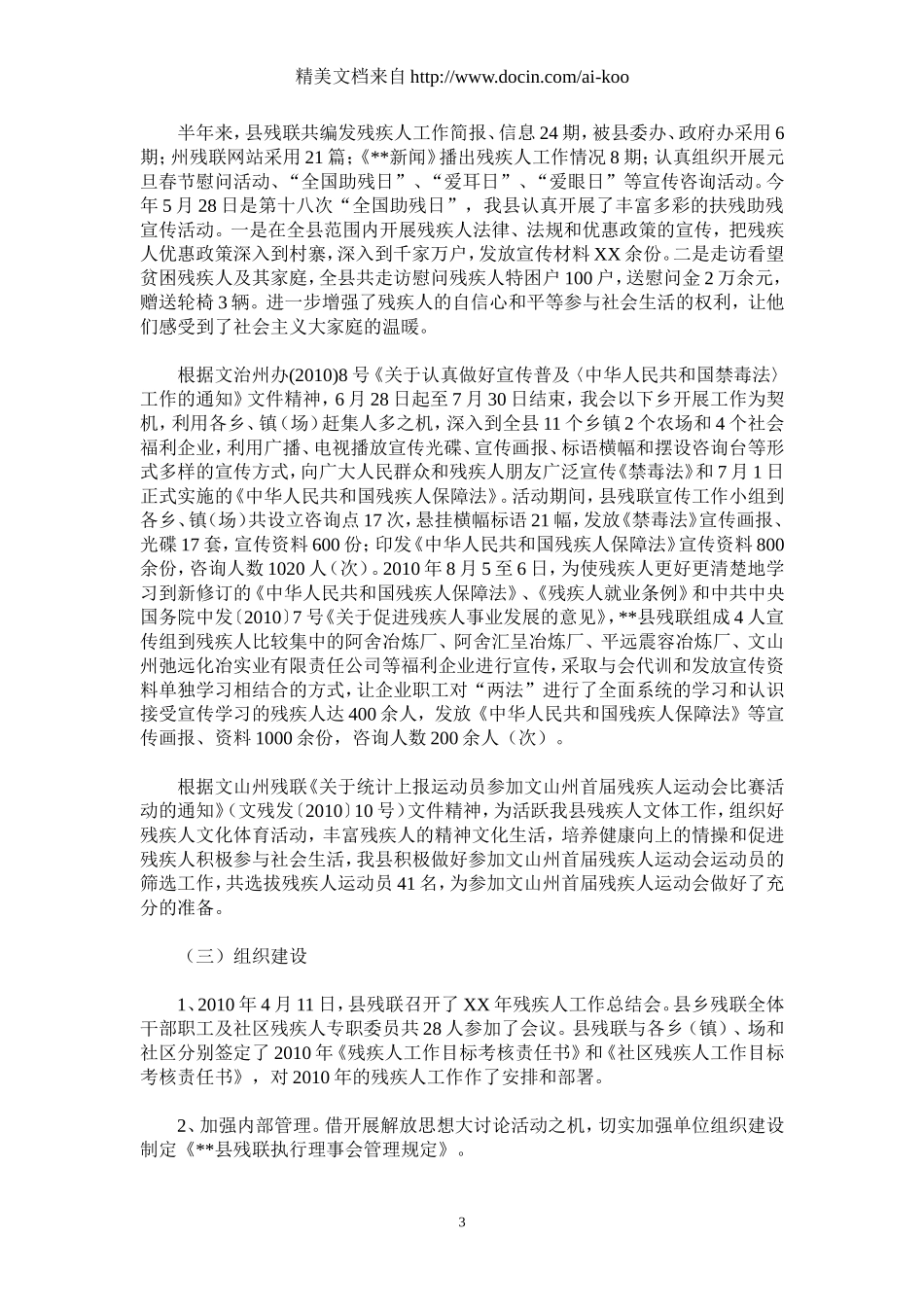 2010县残联工作总结_第3页