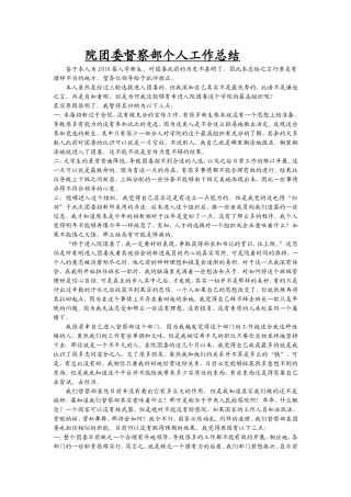 2010年院团委督察部个人工作总结