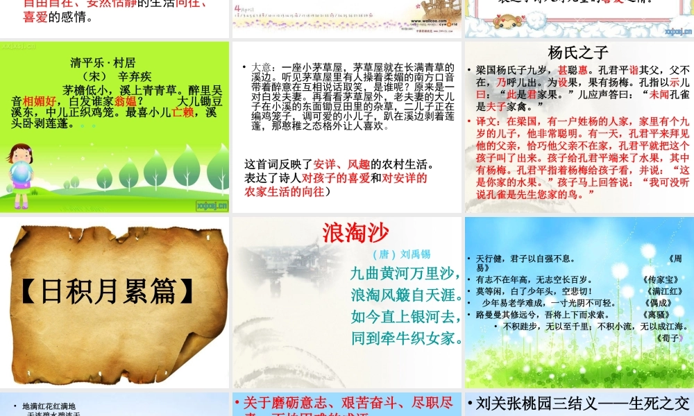 小学五年级下册语文复习资料