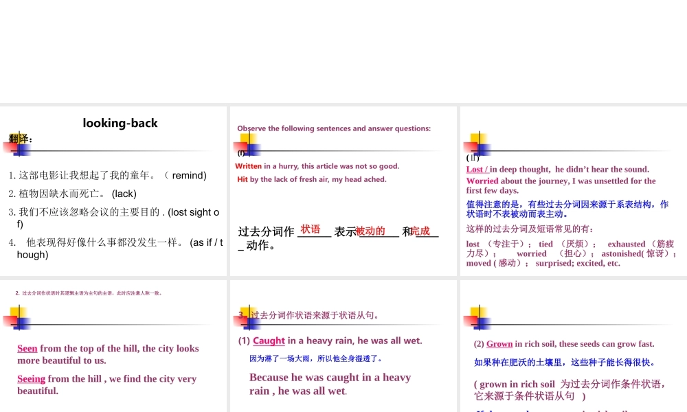 Grammar过去分词作状语