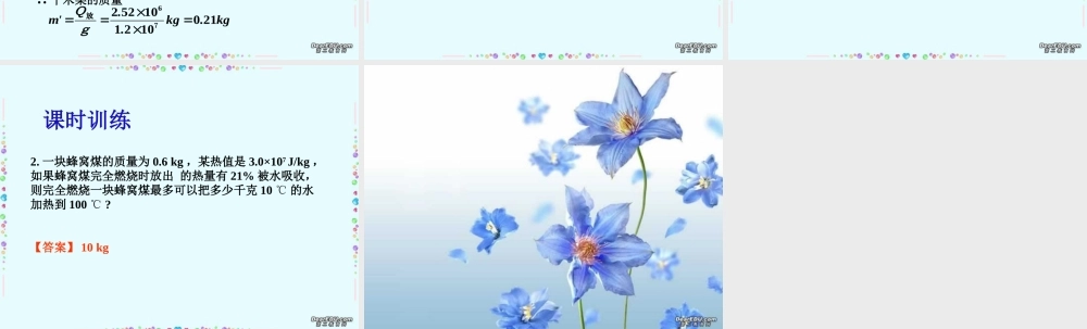九年级物理计算题专题训练第三课时有关热量的计算 新课标 人教版 课件