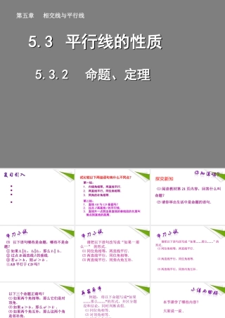 七年级数学下册 5.3.2 命题、定理同步授课课件 人教新课标版 课件