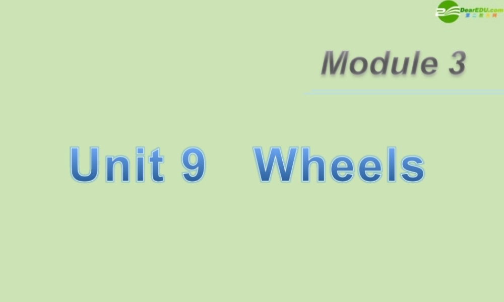 广东省高三英语第一轮总复习 Module3 Unit9 Wheels(1)课件 北师大版 新课标 课件