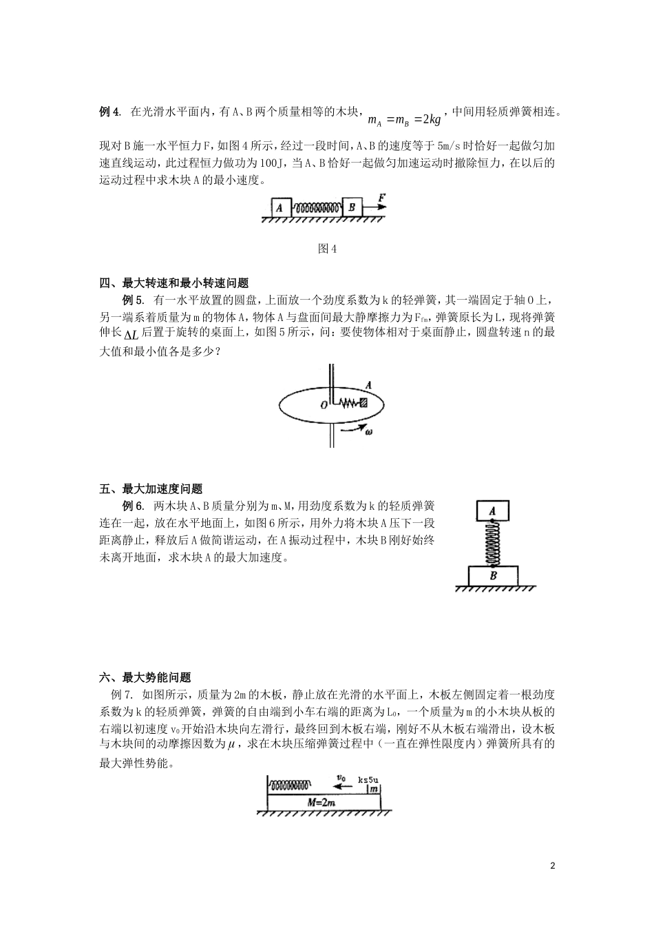 弹簧类模型中的最值问题_第2页