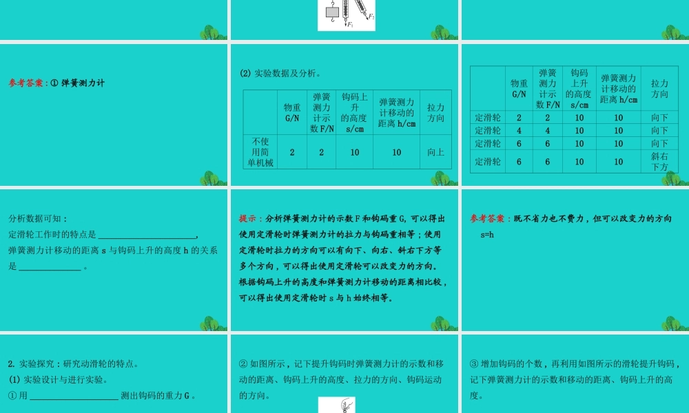 八年级物理全册 第十章 第二节滑轮及其应用习题课件 (新版)沪科版 课件