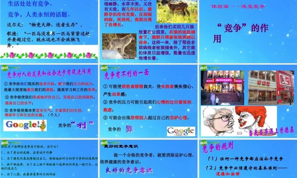 八年级政治下册 竞争与合作5 课件 陕教版 课件