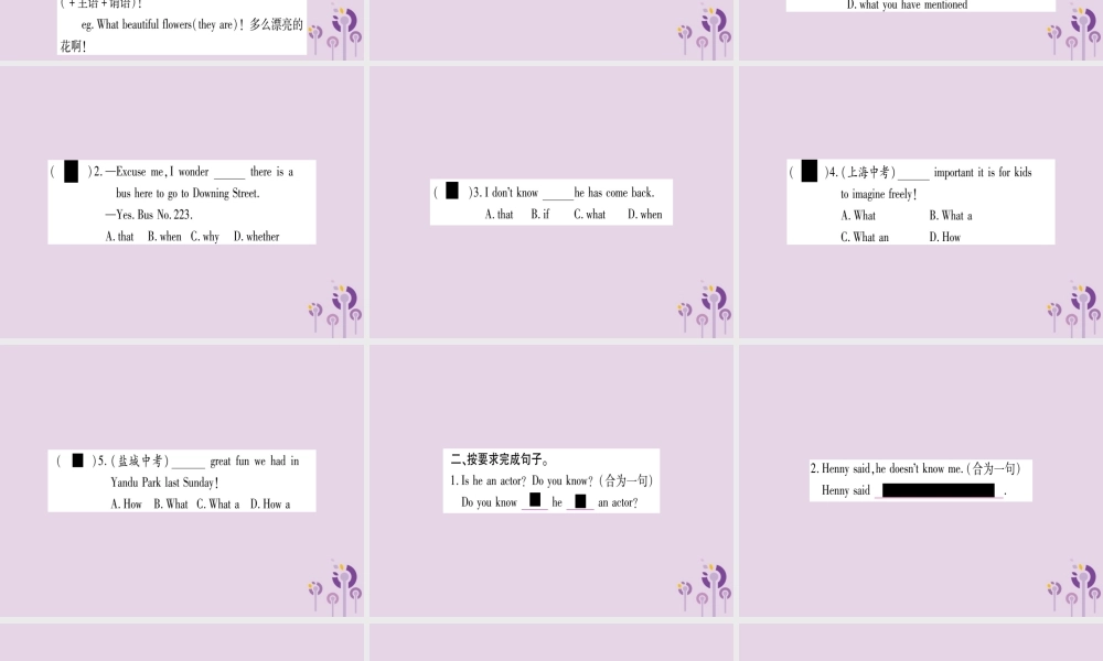 九年级英语全册 Unit 2 I think that mooncakes are delicious语法精讲与精练作业课件 (新版)人教新目标版 课件