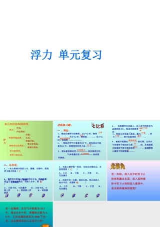 人教版初三物理浮力 单元复习 课件