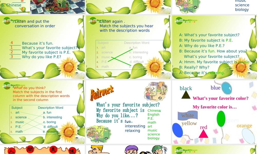 七年级英语my favorite subject is science课件人教版 课件