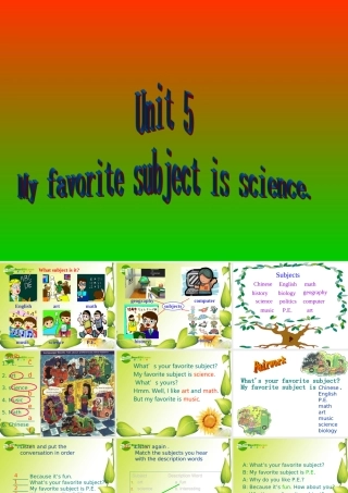 七年级英语my favorite subject is science课件人教版 课件