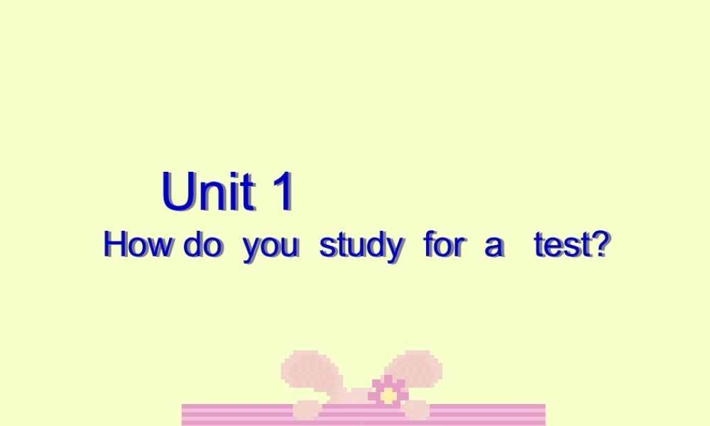 九年级英语Unit1期中复习课件 人教新目标版 课件