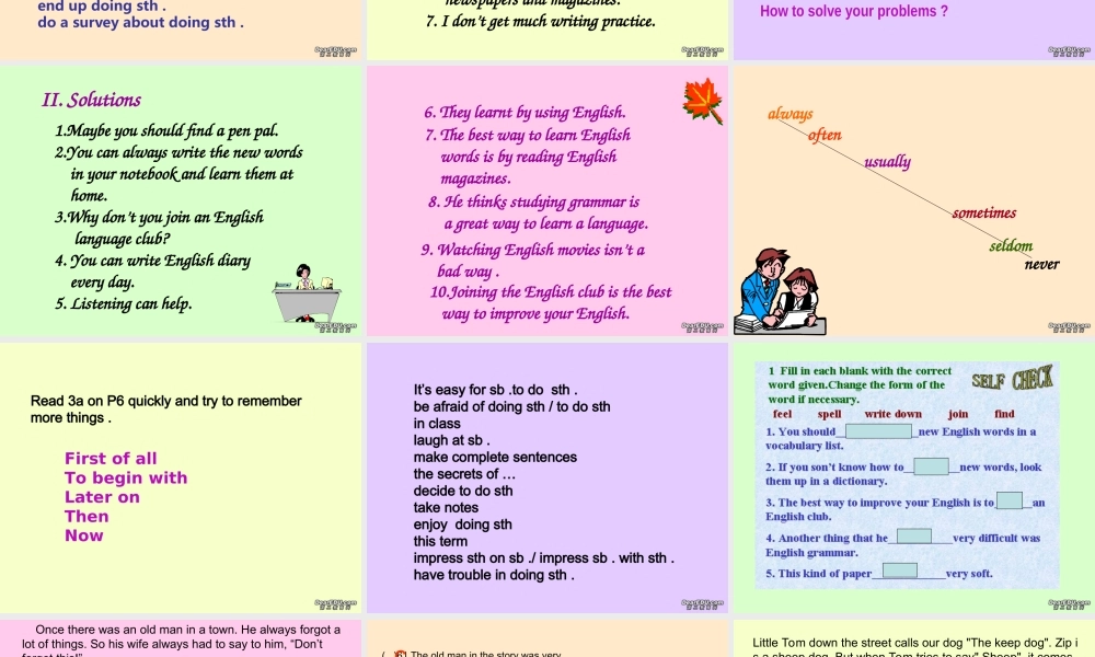 九年级英语Unit1期中复习课件 人教新目标版 课件