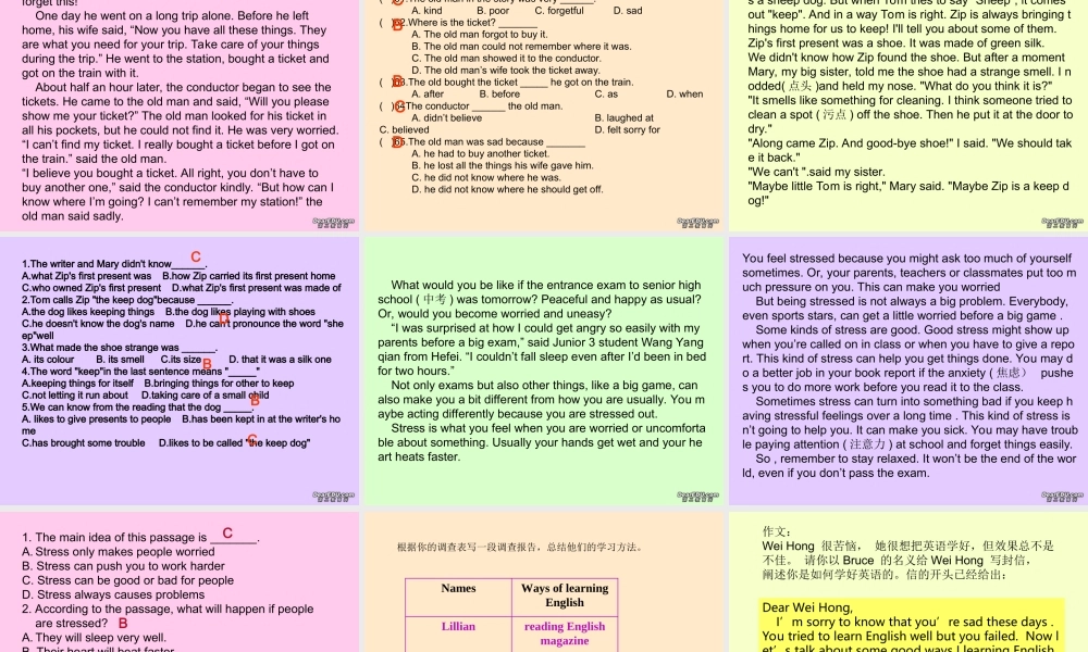 九年级英语Unit1期中复习课件 人教新目标版 课件