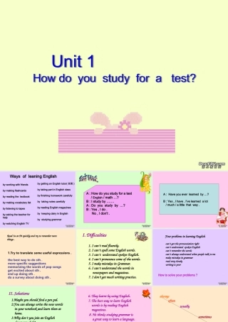 九年级英语Unit1期中复习课件 人教新目标版 课件