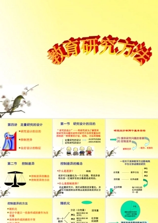 九年级数学 教育科学研究方法第四讲定量研究的设计素材(ppt) 素材