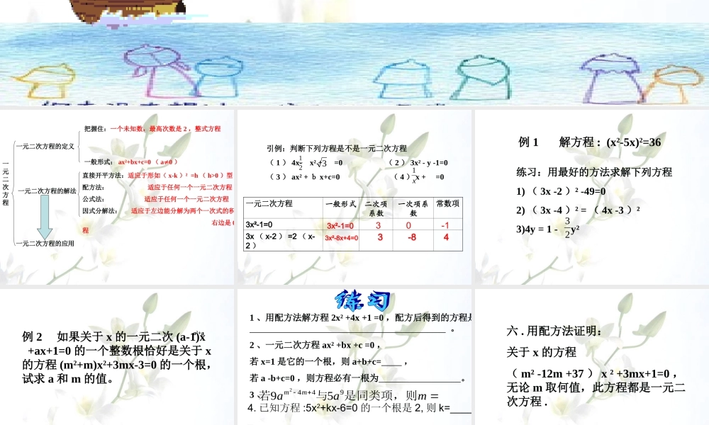 八年级数学下册 第十九章(一元二次方程)课件 沪科版  课件