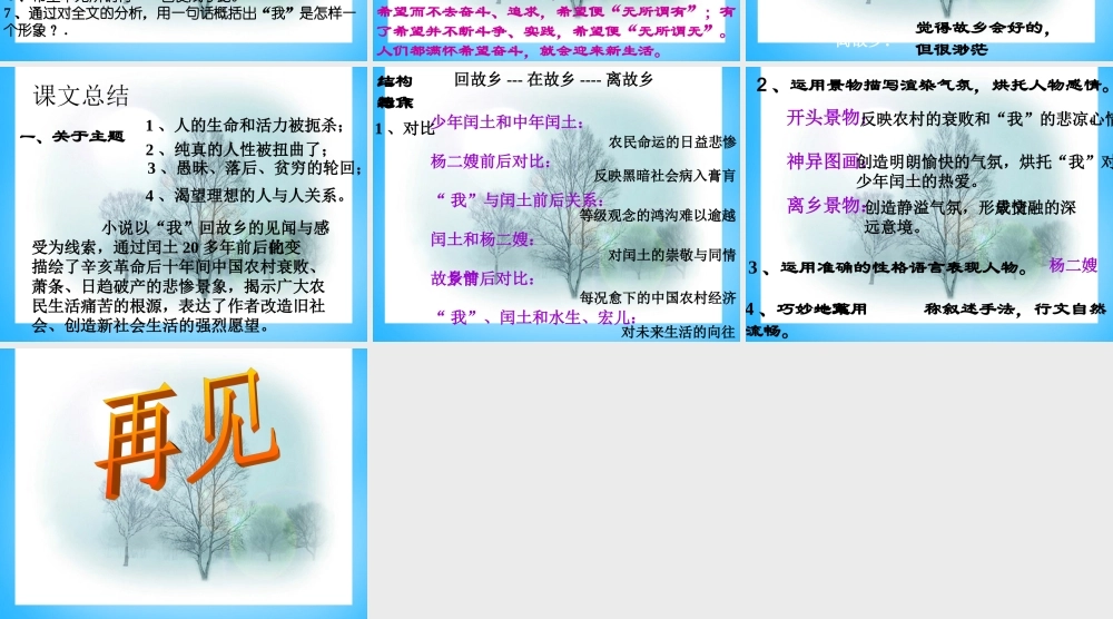 九年级语文下册 413 故乡课件1 语文版 课件