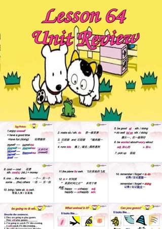 中学七年级英语下册 Lesson 64 Unit review课件 冀教版 课件