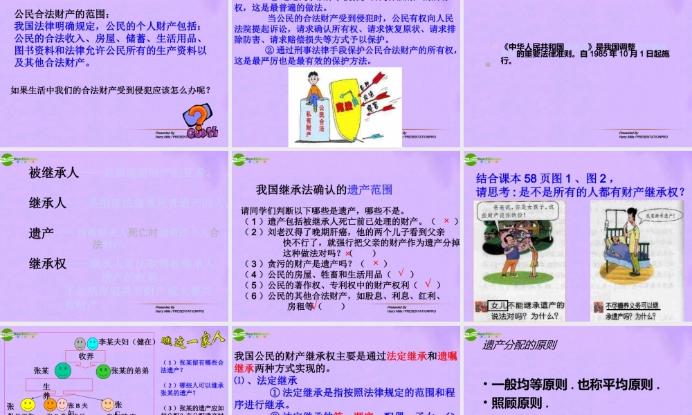 八年级政治下册 第七单元(维护财产权)可见课件 粤教版 课件