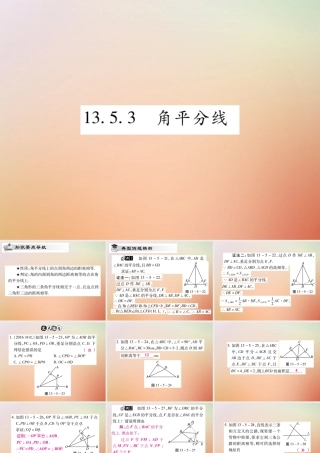 八年级数学上册 第13章 全等三角形 13.5 逆命题与逆定理 13.5.3 角平分线课时检测课件 (新版)华东师大版 课件