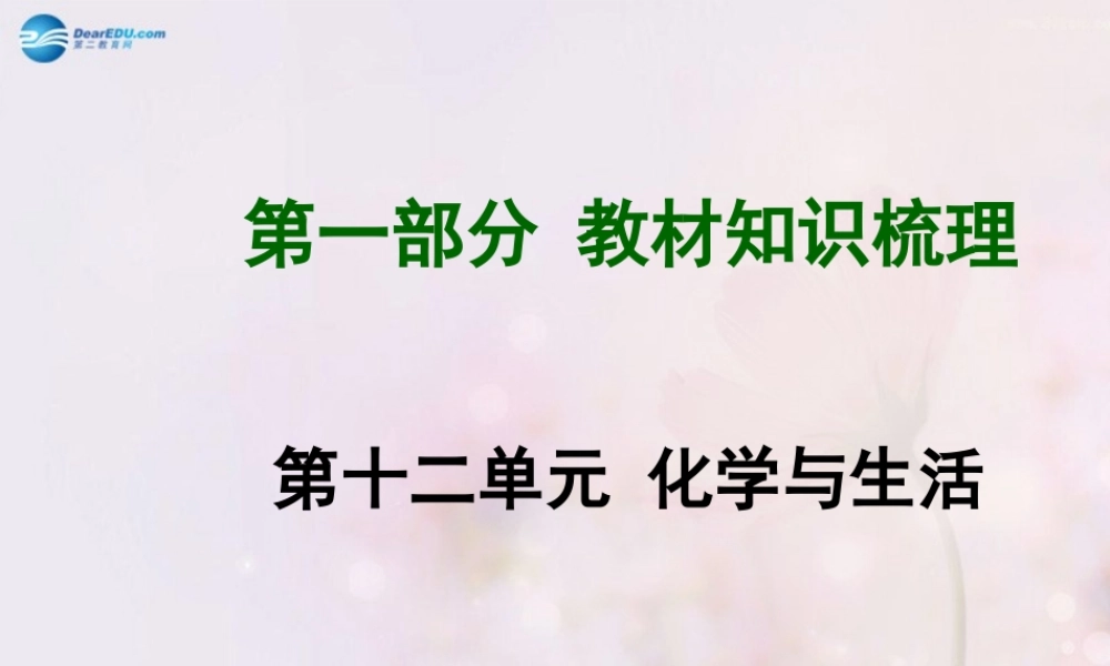中考化学总复习 第十二单元 化学与生活课件