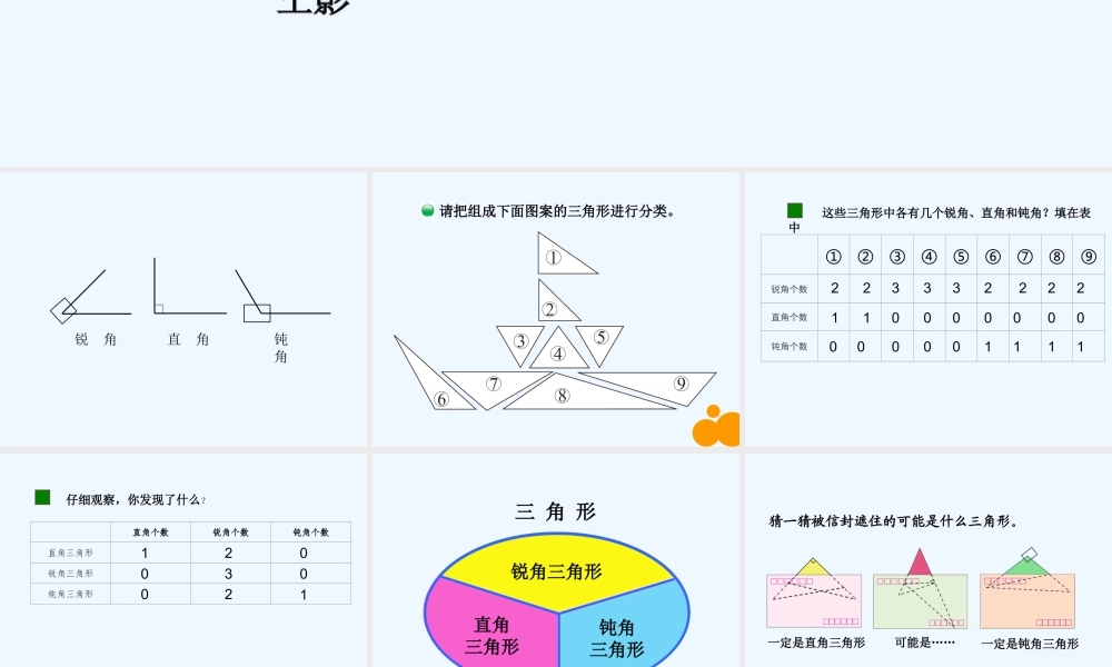 小学数学北师大2011课标版四年级三角型分类-课件