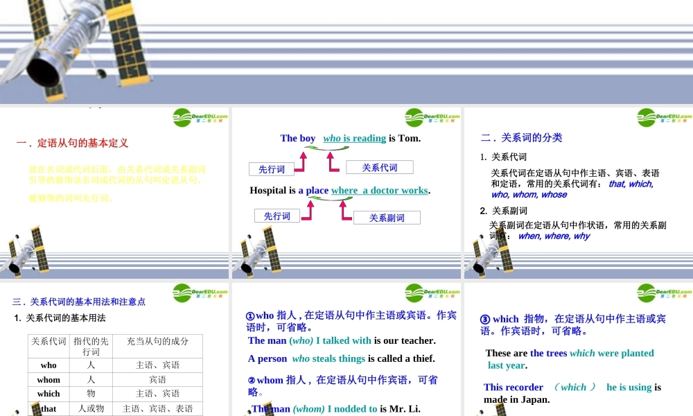 届高考英语 定语从句复习课件 新人教版 课件