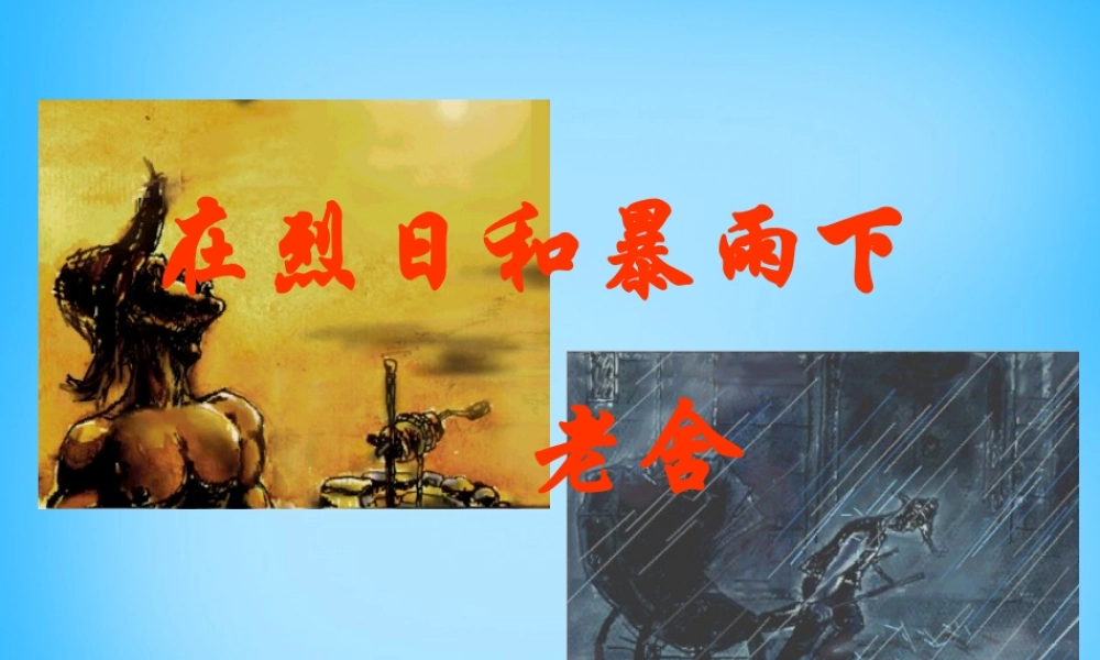 九年级语文上册(27 在烈日和暴雨下)课件 苏教版 课件