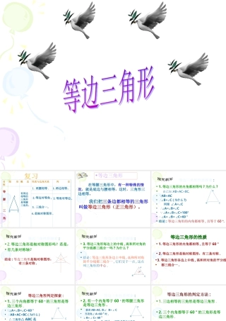 八年级数学上册等边三角形 课件浙教版 课件