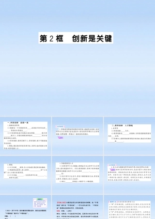 九年级政治 创新是关键课件 鲁人版 课件