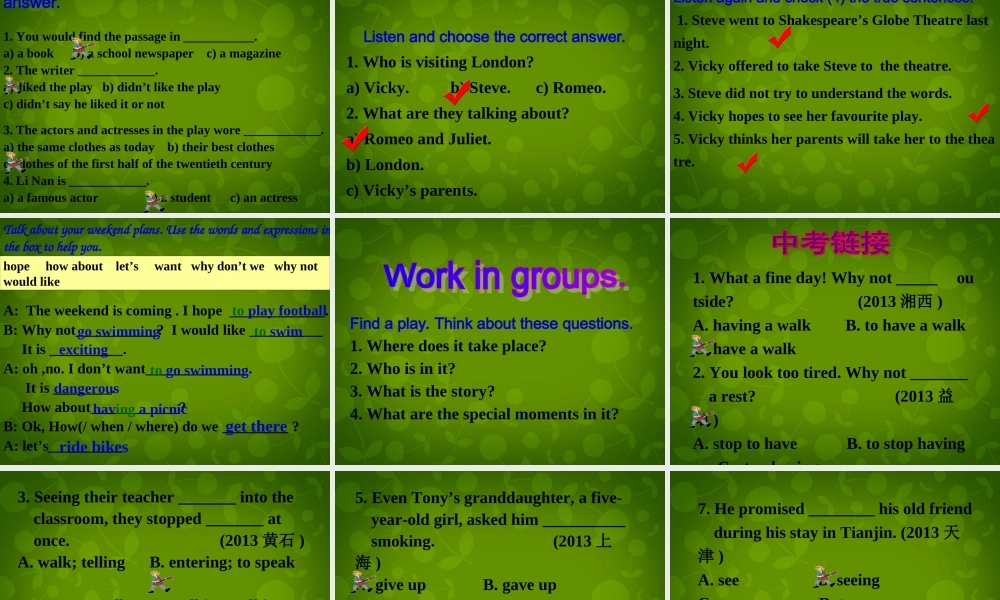 八年级英语上册 Module 5 Unit 3 Language in use课件 (新版)外研版 课件
