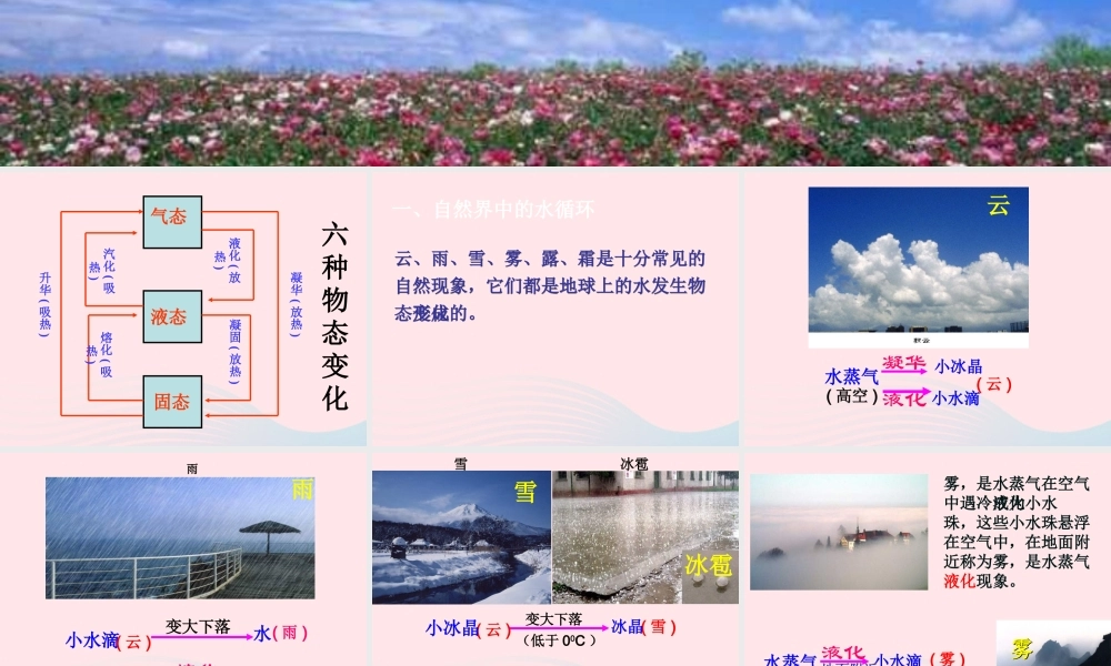 八年级物理上册 1.5生活和技术中的物态变化复习课件2 (新版)北师大版 课件