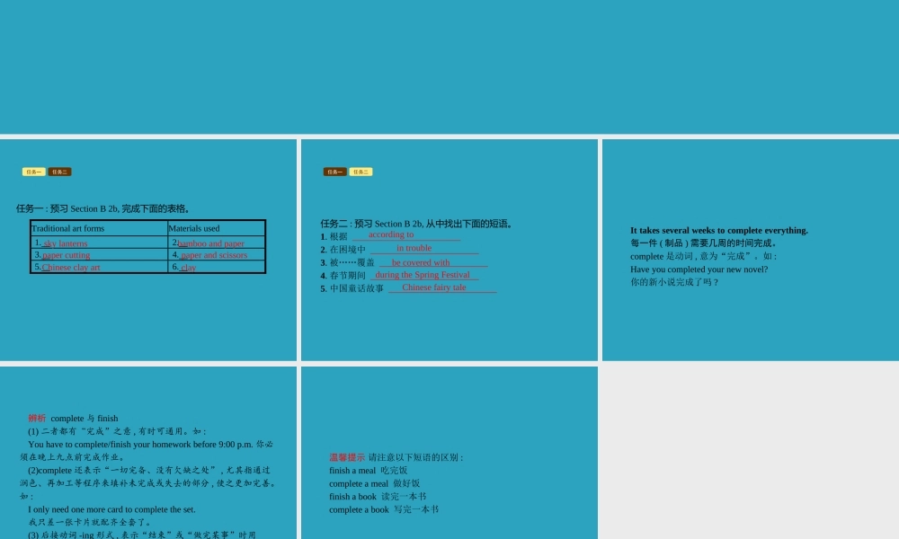 九年级英语全册 Unit 5 What are the shirts made of Section B(2a 3b)课件 (新版)人教新目标版 课件