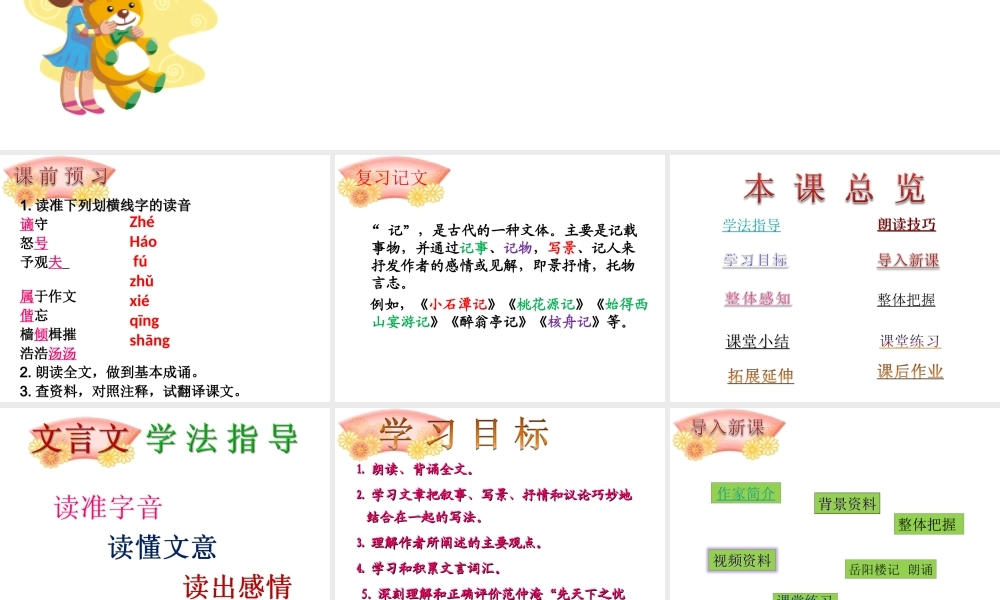 八年级语文上(岳阳楼记)教学课件鲁教版 课件
