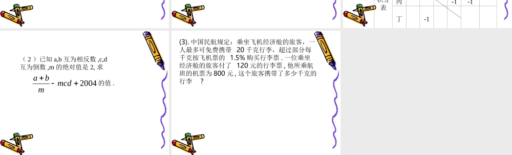 七年级数学有理数的除法课件2 浙教版 课件