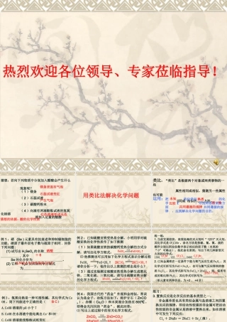 初三化学用类比法解决化学问题 人教版 课件
