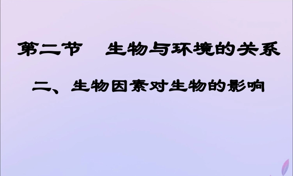 八年级生物下册 第七单元 生物与环境 第一章 生物与环境的关系 7.1.1 环境对生物的影响课件(新版)冀教版 课件