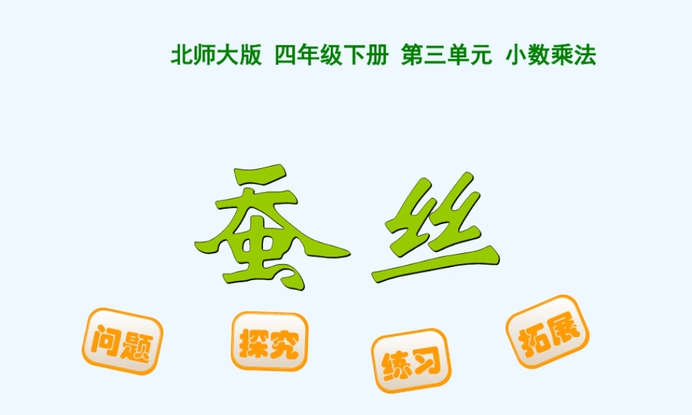 小学数学北师大2011课标版四年级蚕丝-(4)