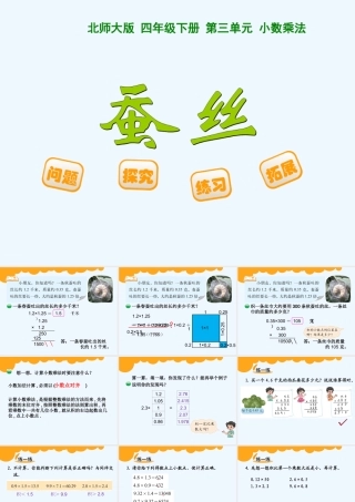 小学数学北师大2011课标版四年级蚕丝-(4)