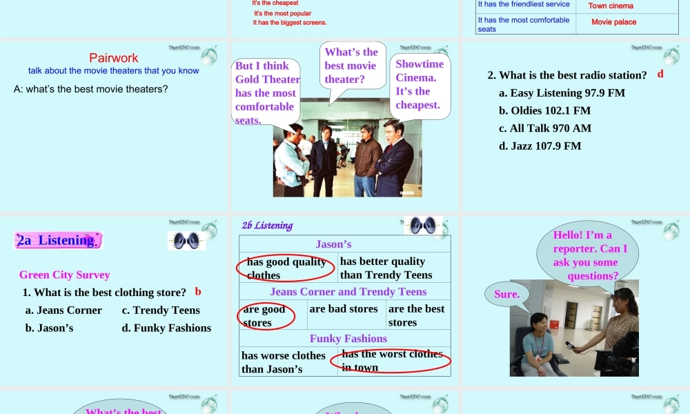 八年级英语Unit12 What s the best radio station课件 人教版 课件