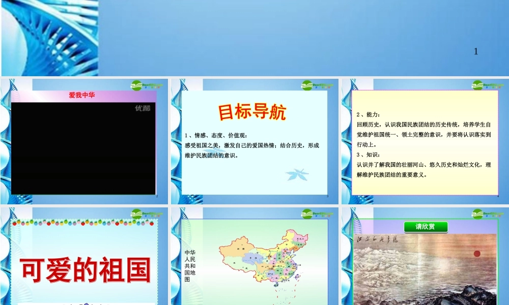 八年级政治上册 第8课  第1框我爱你，中国课件 人教新课标版 课件