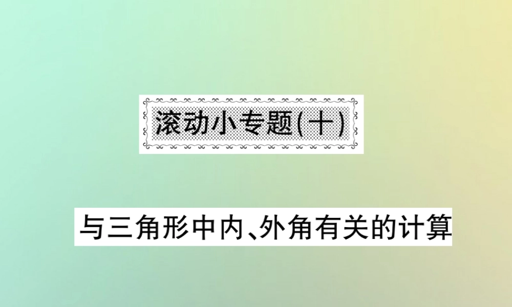 八年级数学上册 滚动小专题(十)习题课件 (新版)北师大版 课件