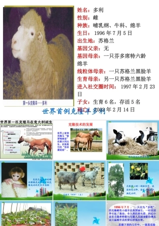 八年级语文上册 (奇妙的克隆)教学课件 苏教版 课件