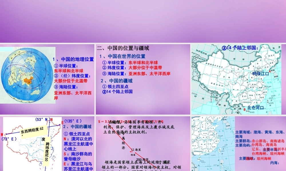 中学八年级地理上册(1.1 疆域)课件 新人教版 课件