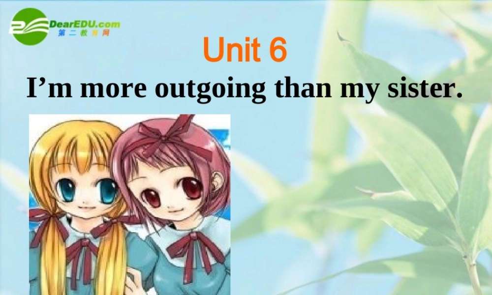 八年级英语上册 Unit 6 I m more outgoing than my sister课件 人教新目标版 课件