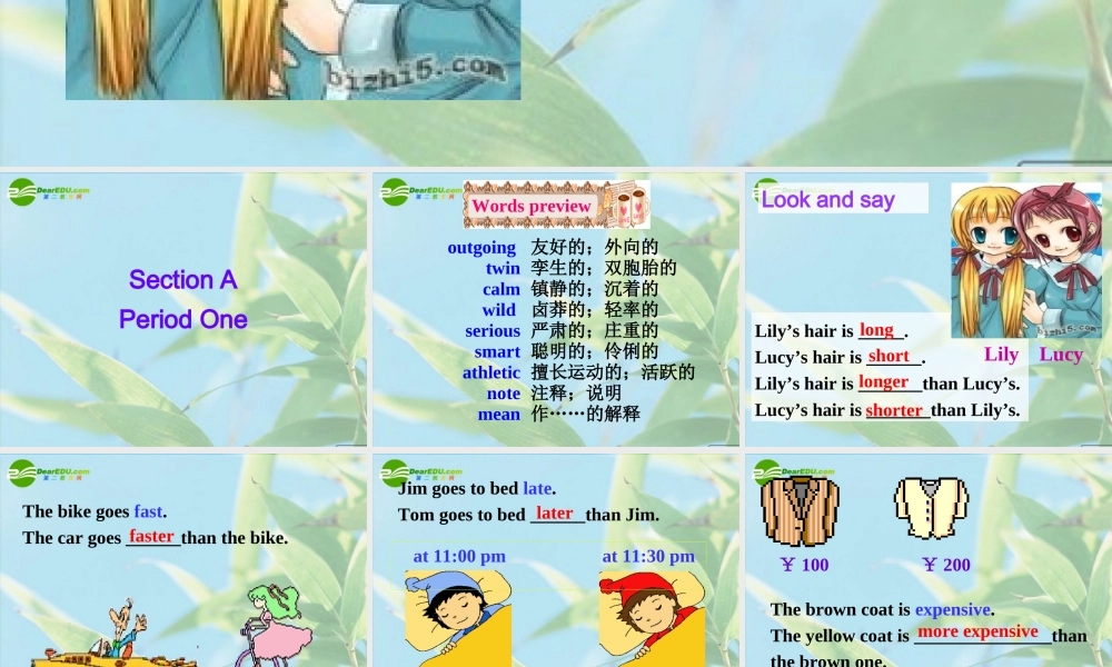 八年级英语上册 Unit 6 I m more outgoing than my sister课件 人教新目标版 课件