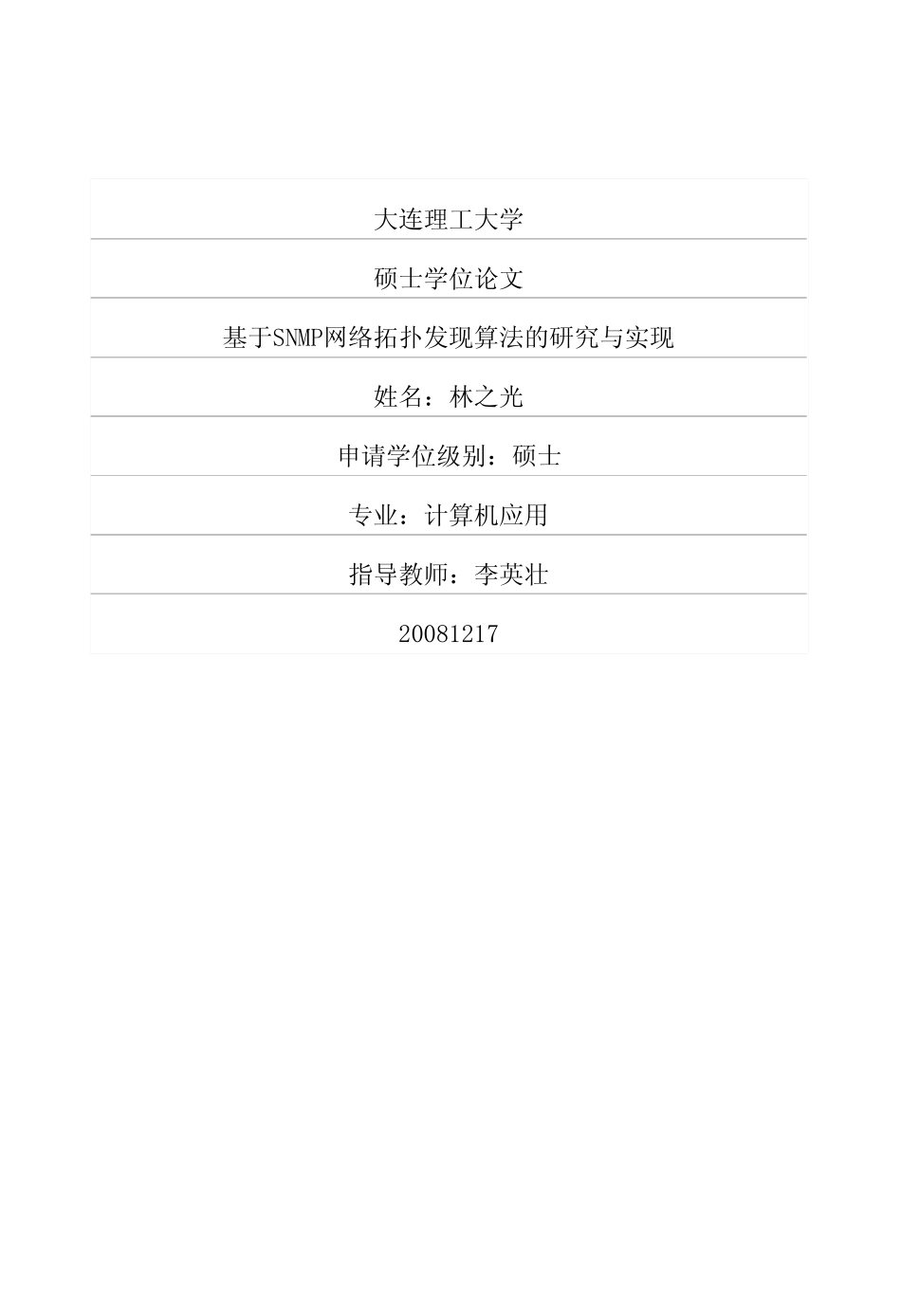 【硕士论文】基于SNMP网络拓扑发现算法的研究与实现_第1页