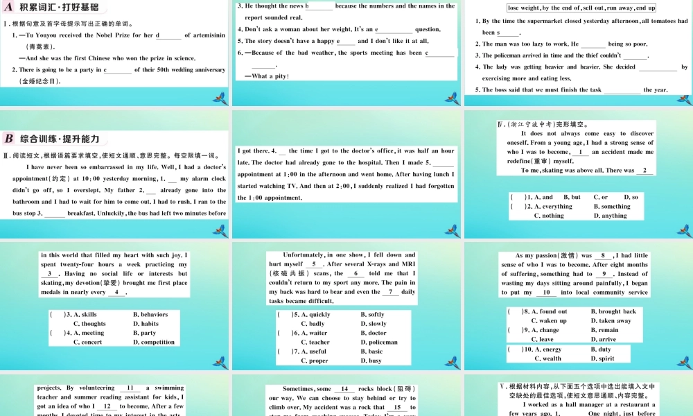 九年级英语全册 Unit 12 Life is full of the unexpected(第4课时)习题课件 (新版)人教新目标版 课件