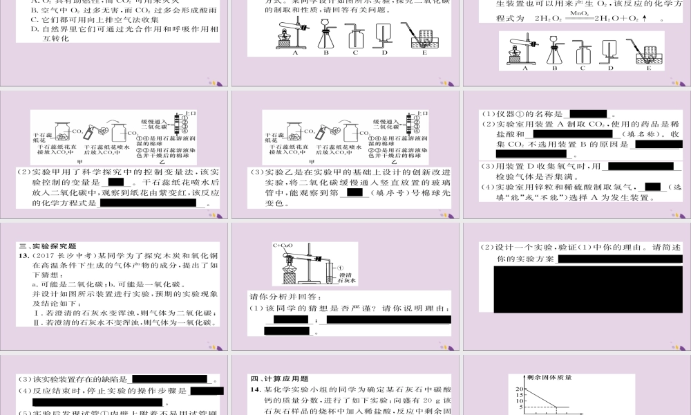 中考化学复习 第一编 教材知识梳理篇 模块一 身边的化学物质 课时2 碳和碳的氧化物课件