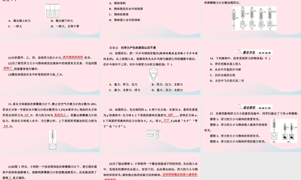 八年级物理下册 第10章 第1节 浮力课件 (新版)新人教版 课件